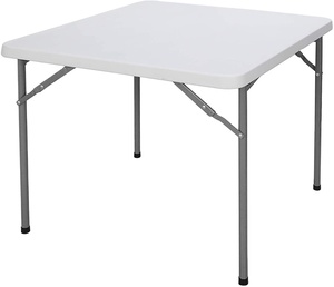 Mesa Plegable Cuadrada de Plástico de 86 cm (3 pies) para Eventos al Aire Libre, Hotel, Banquete, Jardín, Comedor, Mesa de Dominó - Product Image 1
