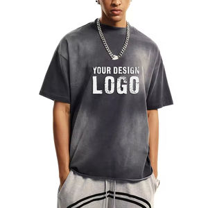 Camiseta Deportiva Holgada de Color Degradado Informal a la Moda para Hombre, Camiseta de Alta Calidad con Hombros Caídos, Estilo Vintage Lavado, Talla Grande - Product Image 2