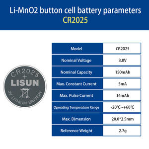 150mAh 3V CR <span class=keywords><strong>2025</strong></span> <span class=keywords><strong>2032</strong></span> 3032 piles <span class=keywords><strong>bouton</strong></span> au lithium batterie primaire pour capteur de télécommande de montre - Product Image 3