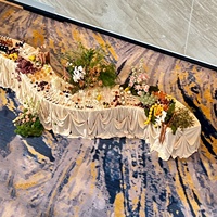 Support à fleurs décoratif pour table de dessert, en fer forgé émaillé, semi-circulaire en forme de S, 75/80 cm, pour mariages en extérieur transfrontaliers