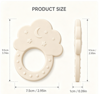 Anneau de dentition personnalisé en silicone en forme de lune, anneau de dentition souple de qualité alimentaire, jouet à mâcher ergonomique sans BPA pour soulager les bébés en période de dentition