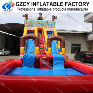 Toboggan aquatique gonflable <span class=keywords><strong>avec</strong></span> château gonflable, en PVC de qualité commerciale, pour usage intérieur/extérieur, idéal pour les fêtes d'anniversaire en jardin et la <span class=keywords><strong>location</strong></span> commerciale - Product Image 4