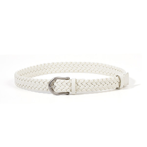 <span class=keywords><strong>Ceinture</strong></span> en cuir PU effet peau de mouton pour <span class=keywords><strong>femme</strong></span>, style coréen, simple, avec boucle en alliage tressée, polyvalente pour jupes et jeans, aspect haut de gamme, 110 cm, sans perforation - Product Image 3