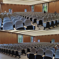 Vente directe d'usine de mobilier scolaire, sièges pliants en plastique, chaises de salle de conférence avec tableaux d'écriture, sièges d'auditorium d'église