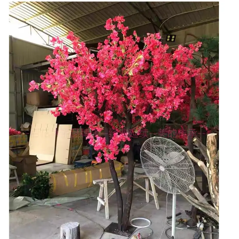 Decoração do casamento de Seda Artificial flor de Cerejeira Rosa branca flor bougainvillea árvore 2 m
