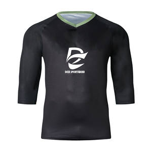 Maillots de cyclisme populaires pour hommes et femmes, absorption de l'humidité, séchage rapide, protection UV, haute flexibilité, manches 3/4, personnalisables, maillot de course VTT - Product Image 1