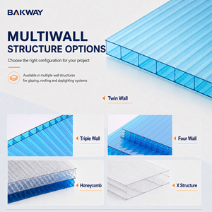 Panneau alvéolaire en <span class=keywords><strong>polycarbonate</strong></span> brun AKWAY de 6 mm, protégé contre les UV, <span class=keywords><strong>pour</strong></span> balcon, couloir, véranda et couverture de toiture imperméable - Product Image 2