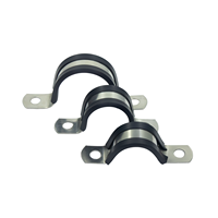 Collier de serrage en acier inoxydable 304 avec revêtement en caoutchouc, attache de tuyau en U pour tuyau PVC, fixation de câble de tube métallique