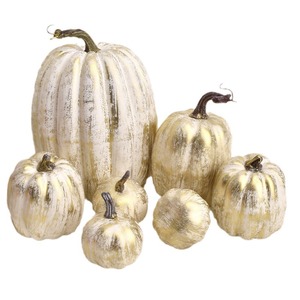 Calabaza Artificial Realista de Espuma Blanca con Logotipo Personalizado, Decoración de Alta Calidad para Halloween, Acción de Gracias, Navidad y Pascua - Product Image 1