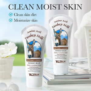 Nettoyant visage éclaircissant au <span class=keywords><strong>lait</strong></span> <span class=keywords><strong>d</strong></span>'ânesse aux acides aminés OEM/ODM, contrôle du sébum, nettoyage en profondeur des pores, sensation rafraîchissante, protège la peau - Product Image 2