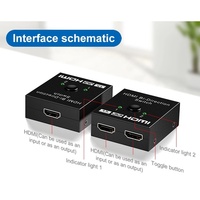 Répartiteur Vidéo Audio Bidirectionnel 2-en-1 HDTV 2 Ports 4K 1080P HD pour PC, Ordinateur Portable, Switch, PS4, PS5, Xbox, Moniteur, Téléviseur, Projecteur