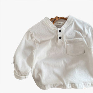 Polo décontracté à manches longues pour garçons, nouveau style, pour tout-petits et jeunes enfants, haut polyvalent, tendance, vêtement de base pour enfants - Product Image 4