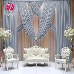 10x8ft rideaux pure tulle mousseline de soie arc plafond rideaux toile de fond rideaux pour photographie cérémonie de mariage réception décoration