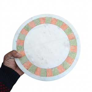 Planche à découper de haute qualité en marbre et résine de forme ronde avec design de forme, de couleur et de taille personnalisés pour une utilisation en cuisine - Product Image 1