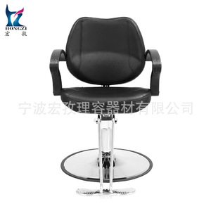 Chaise de coiffure Hongzi noire, réglable en hauteur, rotation à 360 degrés, chaise de barbier, mobilier de salon, usage commercial - Product Image 4
