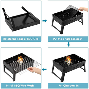 Barbecue a carbone portatile pieghevole <span class=keywords><strong>in</strong></span> acciaio inossidabile per barbecue - Product Image 4