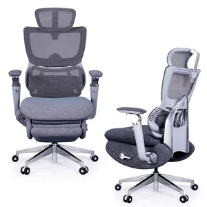 Modern patron elektrikli ayarlanabilir ergonomik lomber titreşim masaj döner recliner file arkalıklı ofis koltuğu