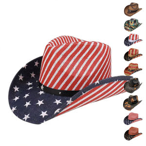 Высококачественная широкая летняя бумажная шляпа от солнца, ковбойская соломенная шляпа с широкими полями, для пляжных путешествий, рыбалки, повседневного велоспорта - Product Image 4