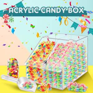 Transparent acrylique bonbons bac compteur Lucite aliments secs affichage épices conteneur verrouillable chocolat biscuit boîte de rangement - Product Image 3