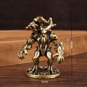 Figurine d'esprit d'arbre en laiton, modèle artisanal vintage vieilli, ornement décoratif de bureau - Product Image 4