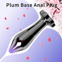 Analplugs 3er-Pack Anal-Trainer Blütenförmige Anal-Spielzeuge Sexspielzeuge mit Juwelen Weich 100% Wasserdicht Schwarze Aluminiumlegierung für Männer und Frauen