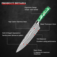 Ensemble de couteaux à éplucher, 10 pièces, manche de couleur en acier inoxydable, cuisine chef santoku, coupe-pain à désosser, utilitaire
