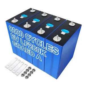 Grade A 280Ah 8000cycle Lifepo4 Lithium EV V3 LF280K 3.2V 310Ah Cellules prismatiques LFP 12V 24V Batterie d'énergie solaire hors réseau