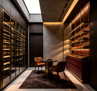 Vitrina de Vino de Madera de Nogal de Alta Calidad, Diseño Italiano de Lujo, Ecológica, con Diseño Personalizado