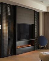 Soporte de TV para chimenea de Interior de 100cm para sala de estar, decoración de edificio de Hotel, niebla de llama lineal 3D, Control de aplicación de chimenea eléctrica de Vapor