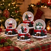 Boule de cristal en résine avec flocon de neige de Noël, design de scène de Noël, décoration de scène festive