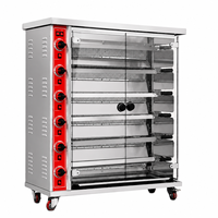 Four à poulet rotatif commercial à 6 niveaux, en acier inoxydable, à gaz, pour équipement de cuisine de restaurant