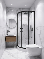 Cabine de douche en verre coulissante pas chère de 6 mm avec cadre pour usage hôtelier G003