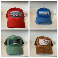 Gorra Trucker de Terciopelo Personalizada al por Mayor, 6 Paneles, con Apliques Bordados, Gorra Trucker de Terciopelo Negro