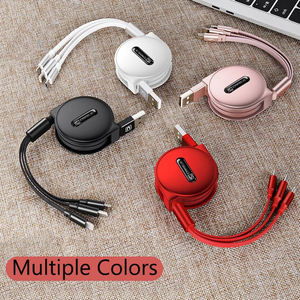 CAFELE Câble USB 3 en 1 Câble 3 en 1 à chargement rapide et rétractable Câble de transmission de données Type C Câble Micro USB pour iPhone 15 pro max - Product Image 2