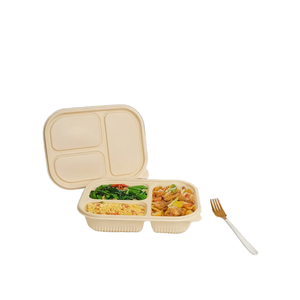 Bandeja de Comida Biodegradable Moderna y Ecológica Plantura, Rectangular con Compartimentos Divididos, Apta para Microondas, para Llevar - Product Image 1
