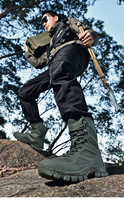 Bottes tactiques imperméables et respirantes pour hommes, bottes tactiques mi-mollet, bottes de travail et d'entraînement