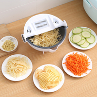 9 Stuk Milieuvriendelijke Comfortabele Gemakkelijk Gebruik Multipurpose Multifunctionele Keuken Groente Cutter Slicer Met Afneembare Mesjes
