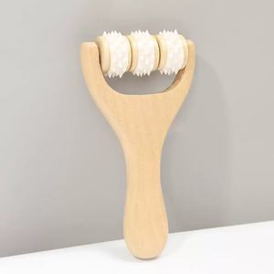 Tragbares Massivholz <span class=keywords><strong>massage</strong></span> gerät <span class=keywords><strong>in</strong></span> Schleuder form Hand Push Body Meridian Brush Roller <span class=keywords><strong>Massage</strong></span> werkzeug für Schulter-Nacken-Taillen kopf - Product Image 6