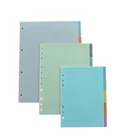 Pages de séparation en plastique A5, 5 feuilles de séparation, index PP, différentes couleurs, configuration 6 trous