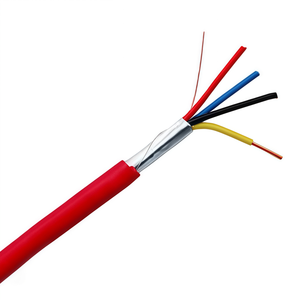 Câble d'alarme incendie blindé 4 conducteurs rouges 18 AWG à âme massive, gaine LSZH, conforme ROHS, bobine de 305 m pour systèmes d'alimentation industriels CC/CA - Product Image 1