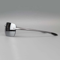 Lunettes de soleil vintage Y2K ultra-légères sans monture pour hommes Lunettes de soleil de conduite argentées à monture miroir UV400