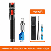 Kit Completo de Fibra Óptica VFL con Adaptadores, Lápiz de Luz Roja de 5 a 100MW, Localizador Visual de Fallas FC SC ST LC 2.5mm CW Flash, Probador FTTH