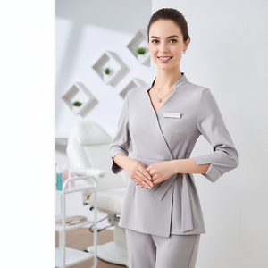 Ensemble uniforme de luxe pour salon de beauté et spa, costume en polyester de haute qualité pour femmes, pour massothérapeutes et techniciennes de spa - Product Image 2