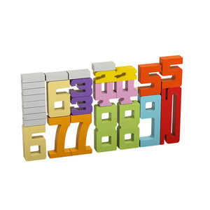 FH Number Recognition <b>Building</b> <b>Blocks</b> 37 Pcs Wooden Math Toys For Children 4-6 Years Old Early Education Puzzle Toy - Product Image 1