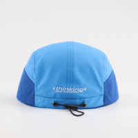 Casquette de sport 5 panneaux de haute qualité ODM/OEM, broderie personnalisée, visière plate, ajustable, séchage rapide, avec cordon de serrage, pour le camping