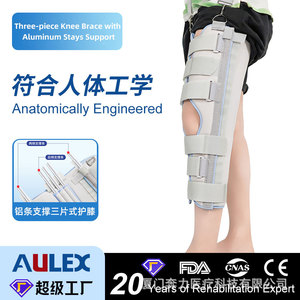 Benli <b>Knee</b> And Lower Limb <b>Brace</b> Gray White Breathable <b>Support</b> Unisex Health Massage - Product Image 4