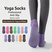 Chaussettes personnalisées Bioserica Era, coton peigné de haute qualité, élasthanne respirante, chaussettes antidérapantes pour yoga et sol, vente en gros