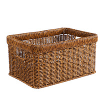 Panier de rangement tressé écologique en rotin PP, design moderne et simple, multifonctionnel, pour la maison et le bureau, idéal pour jouets et collations
