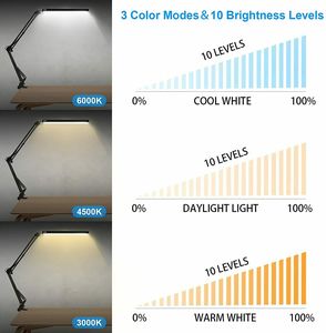 Lampe de bureau LED électrique moderne et confortable de style européen avec bras flexible réglable, lumière de <span class=keywords><strong>table</strong></span> protectrice pour les yeux, idéale pour les chambres, les bureaux et les salles d'étude - Product Image 4