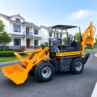 Backhoe Loader China New Euro 5 CE EPA 4 Wheel Drive Diesel, untuk Peternakan, Front Loader dan Backhoe Wheel Loader